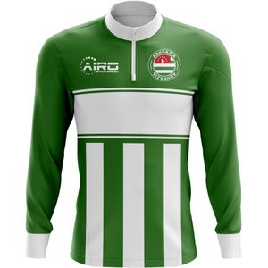 Abkazia Concept Football Half Zip Midlayer Top (Green-White)
