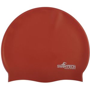 SwimTech Unisex Volwassen Siliconen Zwemkapje  (Rood)