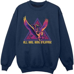 Marvel Meisjes Thor Love And Thunder All Hail Valkyrie Sweatshirt (104) (Marineblauw)