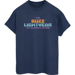 Disney Dames/Dames Lightyear Altijd Zeker Tekst Katoenen Vriendje T-shirt (3XL) (Marineblauw)