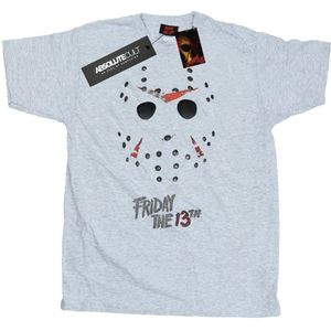 Friday 13th Heren Jason Hockey Masker T-Shirt (L) (Sportgrijs)