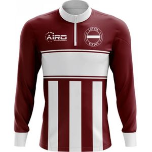 Latvia Concept Football Half Zip Midlayer Top (Maroon-White)