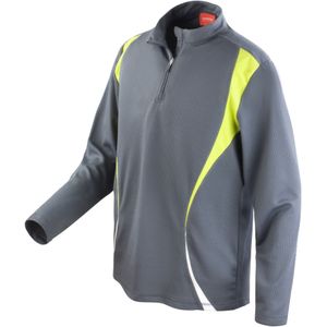 Spiro Unisex Trainingsbasislaag voor volwassenen (3XL) (Houtskool/Lime/Wit)