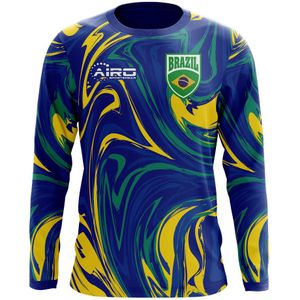 2022-2023 Brazil Long Sleeve Away Concept Football Shirt (Kids)