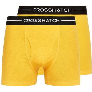 Crosshatch Heren Hexter Boxershorts (Set van 2) (L) (Geel)