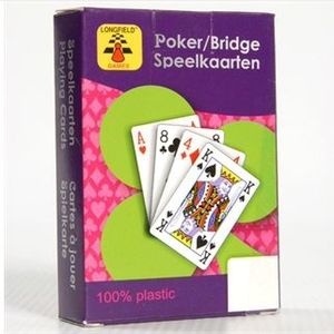 Longfield Games 100% Plastic Speelkaarten - Poker/Bridge - 54 Kaarten per Pakje