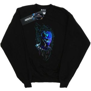Marvel Jongens Sweatshirt met Neon Masker van Zwarte Panter (128) (Zwart)