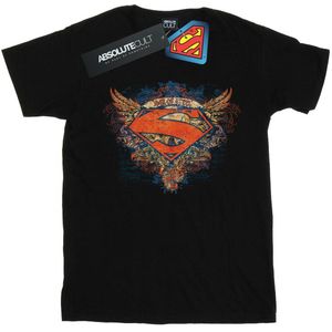 DC Comics Jongens Superman Vleugels Schild T-Shirt (140-146) (Zwart)