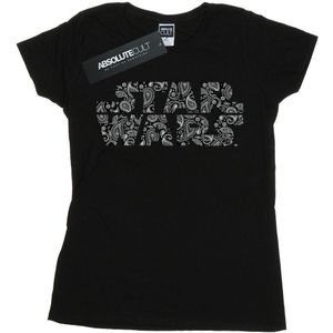 Star Wars Dames/Dames Paisley Logo Katoenen T-Shirt (XL) (Zwart)