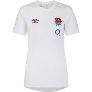 Umbro Dames/Dames 23/24 Engeland Rugby Presentatie T-Shirt (40 DE) (Briljant wit/mistige dauw)