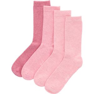 Bamboe Kindersokken Basic - Roze - 4-Pak