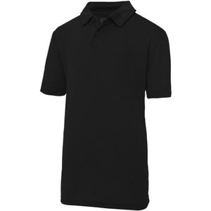 Just Cool Kinder Unisex Sport Polo Plain Shirt (Pakket van 2) (3-4 Jahre) (Jet Zwart)