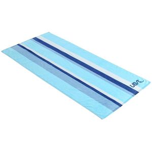 Urban Beach Gestreepte katoenen handdoek  (Blauw/Aquablauw/Wit)