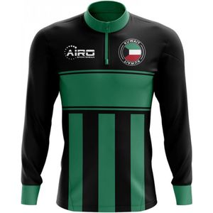 Kuwait Concept Football Half Zip Midlayer Top (Black-Green)
