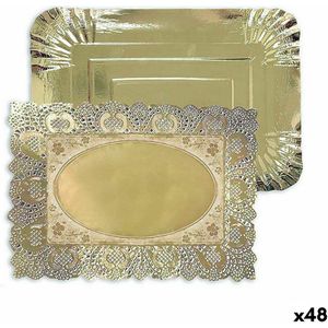 Snackdienblad Algon Gouden Rechthoekig 23 x 29,5 x 1 cm (48 Stuks)