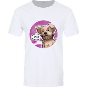 Cute But Abusive Heren Knop T-Shirt (M) (Wit/Roze)