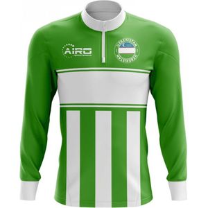 Uzbekistan Concept Football Half Zip Midlayer Top (Green-White)