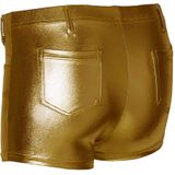 Apollo - Hotpants dames - Latex - Goud - Maat S/M - Hotpants - Carnavalskleding - Feestkleding - Hotpants latex - Hotpants dames