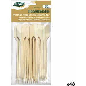 Bamboestokken Algon 10,5 cm Set 20 Onderdelen (48 Stuks)