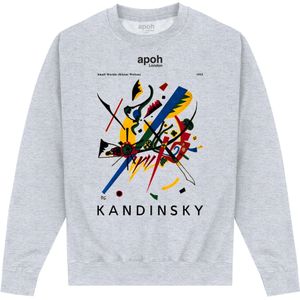 Apoh Uniseks Kleine Werelden Kandinsky Sweatshirt voor volwassenen (XXL) (Heide Grijs)