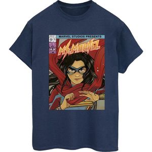 Marvel Dames/Dames Ms Marvel Strip Poster Katoenen Vriendje T-shirt (XXL) (Marineblauw)