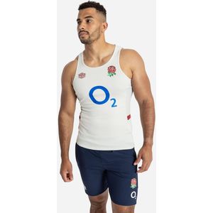 Umbro Heren 23/24 Engeland Rugby Sport Tank Top (L) (Mistige dauw/Metaal/Tibetaans rood)