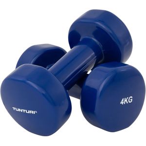 Tunturi Dumbell set - 2 x 4,0 kg - Vinyl - Blauw