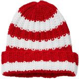 Apollo - Feestmuts gebreid - Warme feestmuts - Rood-wit - one size - Carnaval - Carnaval accessoires - Party