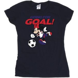 Disney Dames/Dames Minnie Mouse Gaan Voor Doel Katoenen T-Shirt (XL) (Marineblauw)