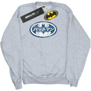 DC Comics Jongens Batman Japans Logo Wit Sweatshirt (140-146) (Sportgrijs)