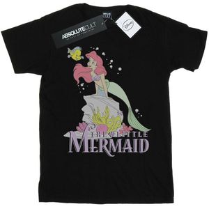Disney Meisjes The Little Mermaid Faded Nostalgia Katoenen T-Shirt (116) (Zwart)