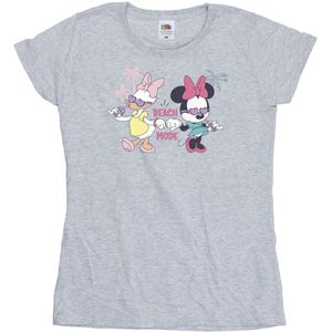 Disney Dames/Dames Minnie Daisy Beach Mode Katoenen T-Shirt (XL) (Sportgrijs)