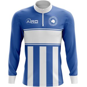 Antartica Concept Football Half Zip Midlayer Top (Blue-White)