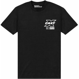 Fast X Unisex Party T-shirt voor volwassenen (S) (Zwart)