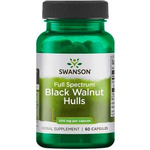 Swanson - Antioxidant | Black Walnut Hulls | Junglas Nigra | 500mg | 60 Capsules | Zwarte Walnootboom