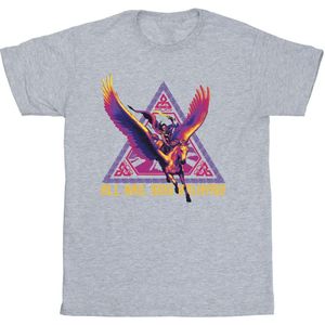 Marvel Heren Thor liefde en donder All Hail Valkyrie T-Shirt (S) (Sportgrijs)