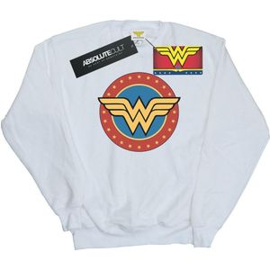 DC Comics Meisjes Wonder Woman Cirkel Logo Sweatshirt (128) (Wit)