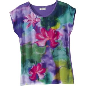 Atlas for Women Womens/Ladies Flowers Twin Fabric T-Shirt
