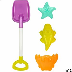 Strandspeelgoedset Colorbaby 4 Onderdelen Polypropyleen (12 Stuks)