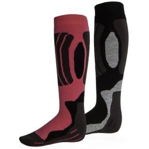 Svindal skisokken 2-pack unisex zwart/roze maat 43-46