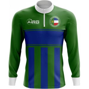 Khakassia Concept Football Half Zip Midlayer Top (Green-Blue)