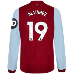 2023-2024 West Ham Long Sleeve Home Shirt (ALVAREZ 19)