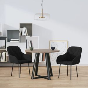 VidaXL Eetkamerstoelen 2 st. Fluweel Zwart