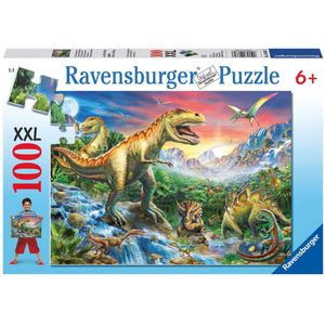 Bij de Dinosaurussen Puzzel (100 stukjes, XXL)