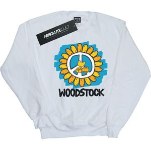 Woodstock Meisjes Sweatshirt Bloem Vrede (152-158) (Wit)