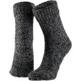 Apollo | Wollen Huissok heren | Zwart | Maat 43/46 | Huissokken heren | Fluffy sokken | Slofsokken | Huissokken anti slip | Warme sokken | Winter sokk