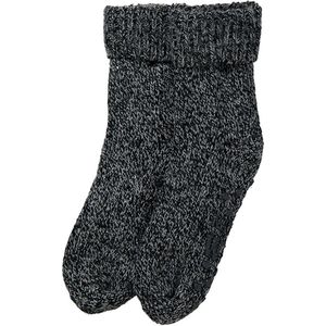 Apollo | Wollen Huissok heren | Zwart | Maat 43/46 | Huissokken heren | Fluffy sokken | Slofsokken | Huissokken anti slip | Warme sokken | Winter sokken