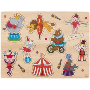 Houten Knopjespuzzel Circus (8 stukjes, 30x22cm)