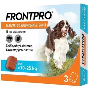 FRONTPRO Vlooien- en tekentabletten voor hond (>10-25 kg) - 3x 68mg