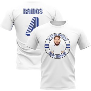 Sergio Ramos Real Madrid Illustration T-Shirt (White)